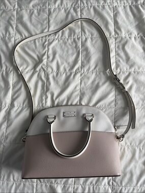 kate spade Two-Tone Dome Satchel in Blush Pink and White